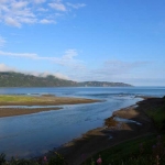 Bluff overlooking tidal flat and bay