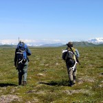 Hiking across the tundra